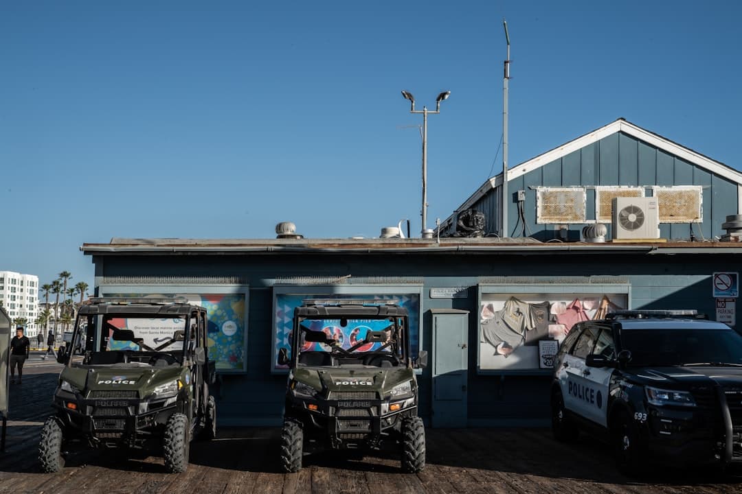 a few vehicles parked outside a building
